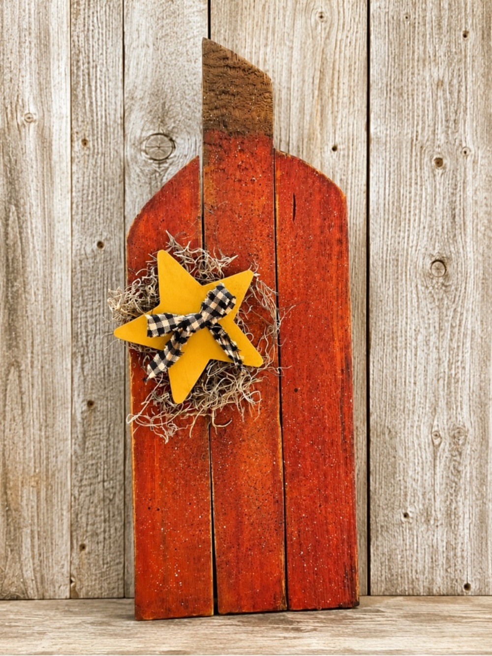 Handmade Primitive Wooden Pumpkin